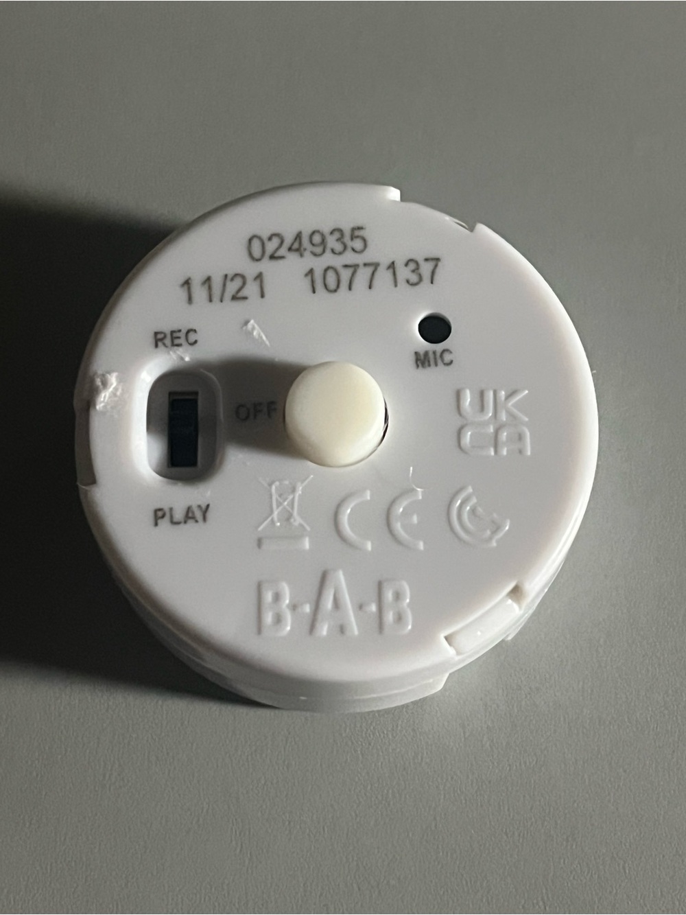 Build a Bear White Electronic Sound Voice Box Module (REC/PLAY)